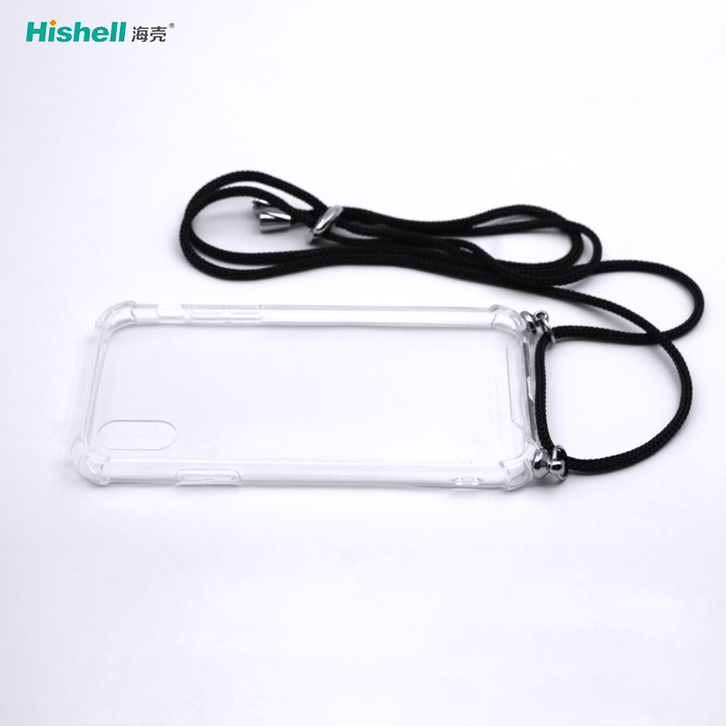 Acrylic Transparent Anti Fall Necklace Mobile Phone Case For IPhone X