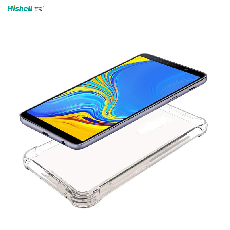 TPU Acrylic 2 In 1 Transparent Shockproof Phone Case For Samsung Galaxy A7 2018