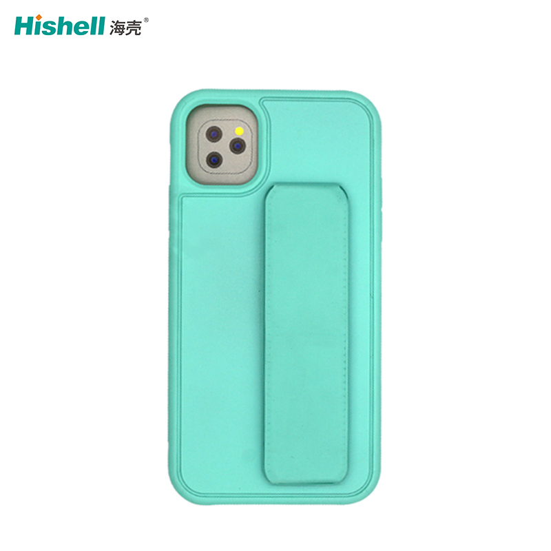 PU Single Bottom Liquid Silicone Case Skin Feel with Vertical Stand for iphone 12 mini/12/12 pro/12 pro max