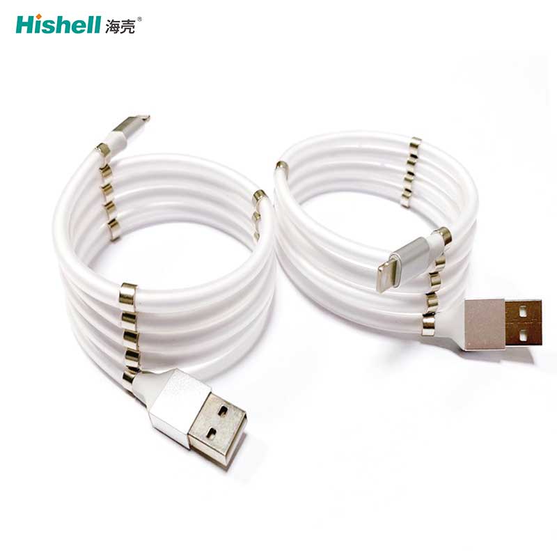 New Products Self winding charging cable Micro PD type c magnetic Self-Wrapping USB cable for ios