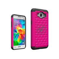 3 in 1 Diamond Combo Flip Cover for Samsung Grand Prime