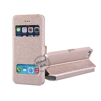 New Design Steel Wire Line Double Windows with PU leather Case for iPhone 5/5S