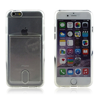 TPU Transparent Mobile Phone Case with Card Slot for iPhone 6