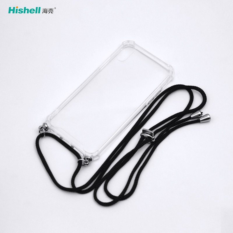 Hot Selling Acrylic Transparent Shockproof  Necklace Mobile Phone Case For IPhone X